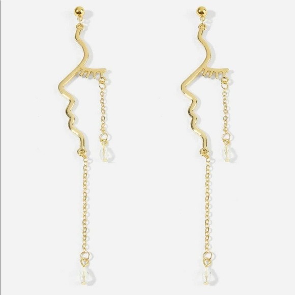 • Jezabel • Face Silhouette Chandelier Earrings - Picture 2 of 3